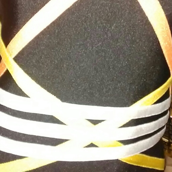 Sexy Strapless Black Dress with Colorful Detail - Picture 5 of 8